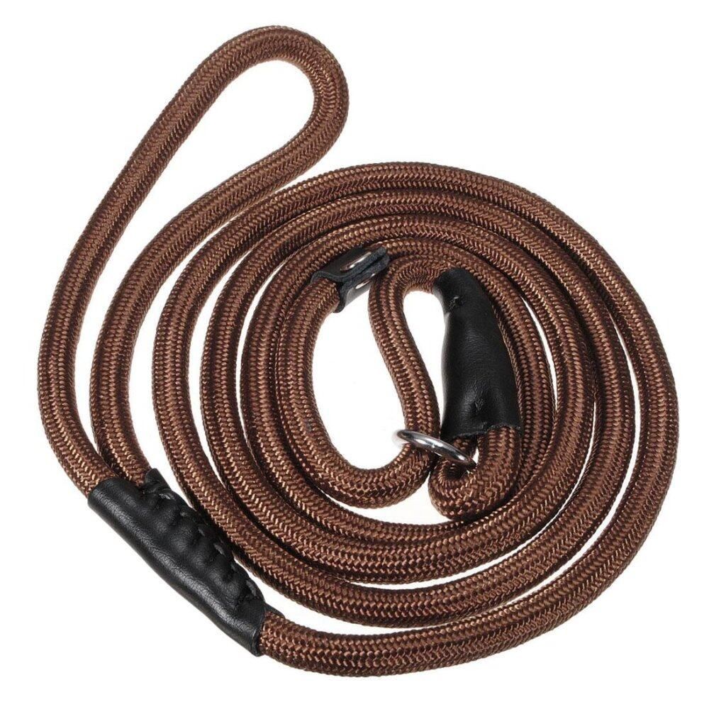 1.5M Dia 1cm Strong BIG DOG Pet Nylon Rope Training Leash Slip Lead Strap Collar Coffee
