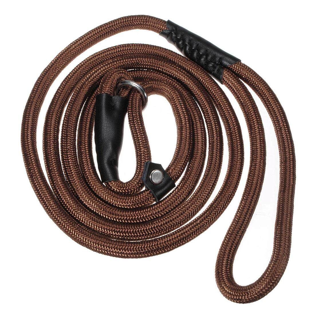 1.5M Dia 1cm Strong BIG DOG Pet Nylon Rope Training Leash Slip Lead Strap Collar Coffee