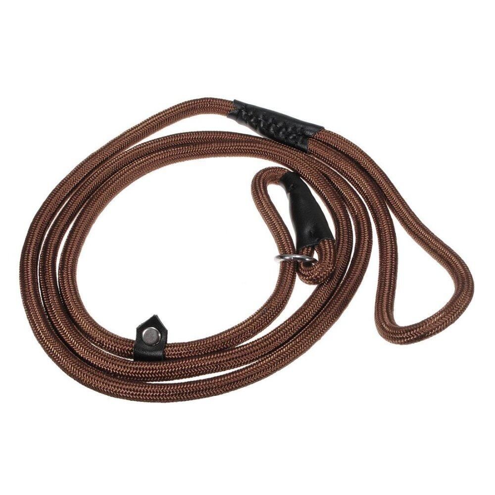 1.5M Dia 1cm Strong BIG DOG Pet Nylon Rope Training Leash Slip Lead Strap Collar Coffee