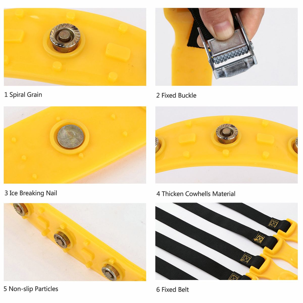 10Pcs Car Tire Snow Chains Wear-resistant Non-slip Low