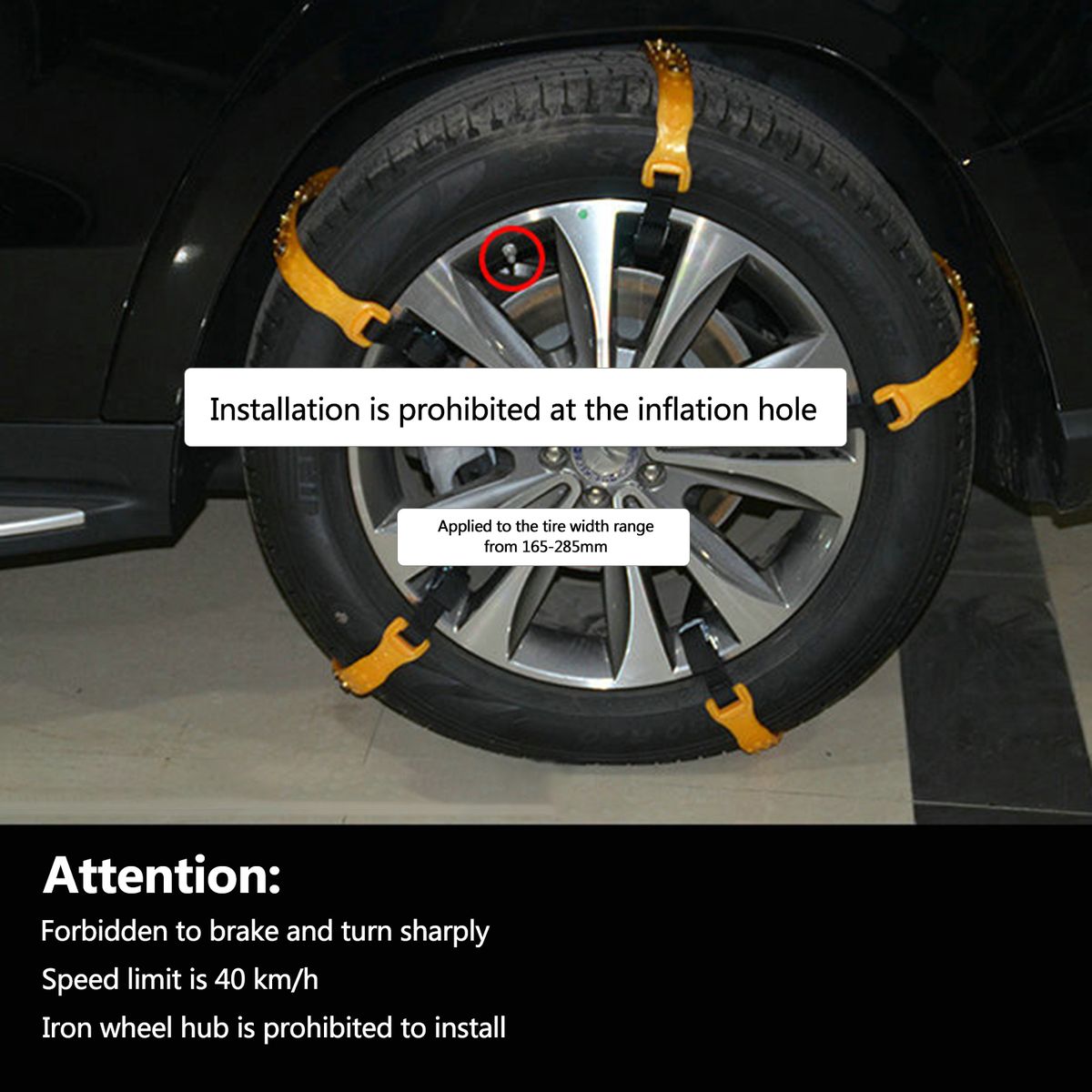 10Pcs Car Tire Snow Chains Wear-resistant Non-slip Low
