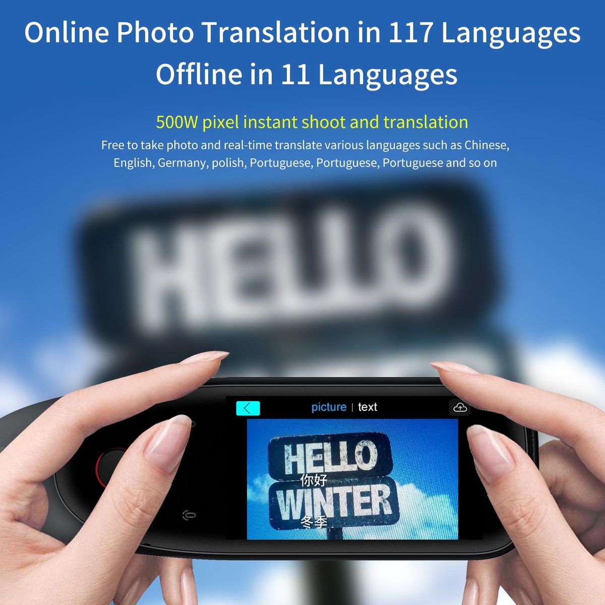 Dictionary Translation Pen Scanner Text Scanning Reading Translator Device Multilingual Scanner Noise Reduction Recording Pen Support 112 Languages Chinese/English/Japanese/Korean Voice Translation Recorder E-dictionary Machi