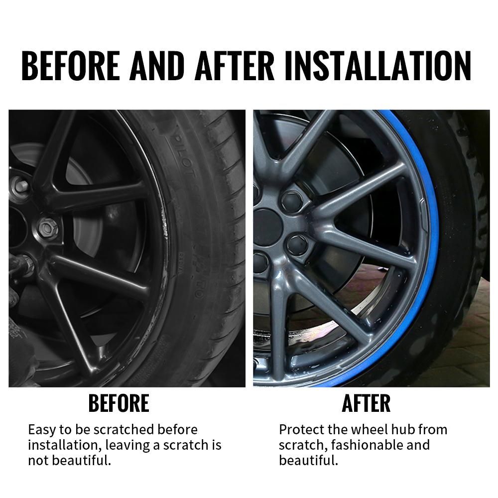 4PCS 18/19/20inch Car Rims Ring Protectors Vehicle Wheel Rims Guard Strips for Ssangyong Volvo Mercedes-Benz Nissan Ford Lincoln