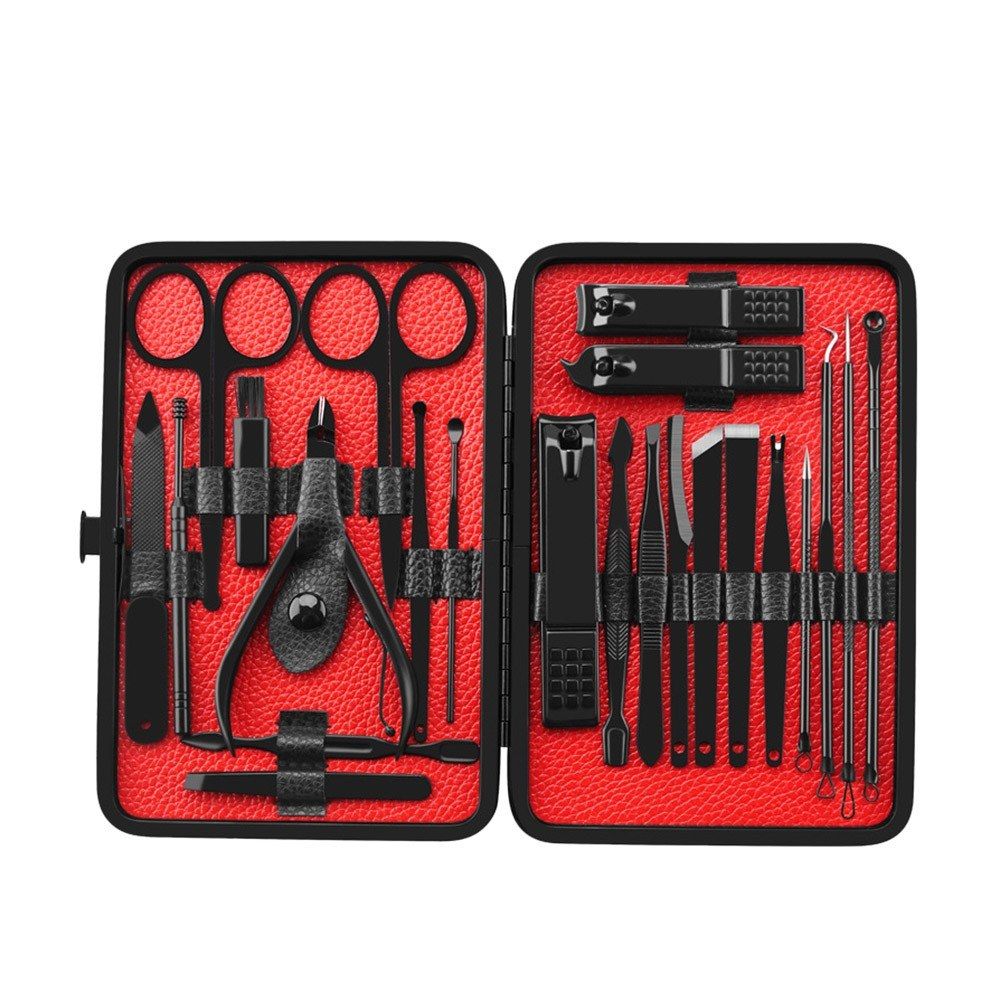 23PCS Stainless Steel Manicure Pedicure Kit Facial Care Set