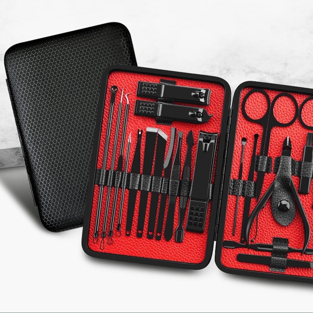23PCS Stainless Steel Manicure Pedicure Kit Facial Care Set