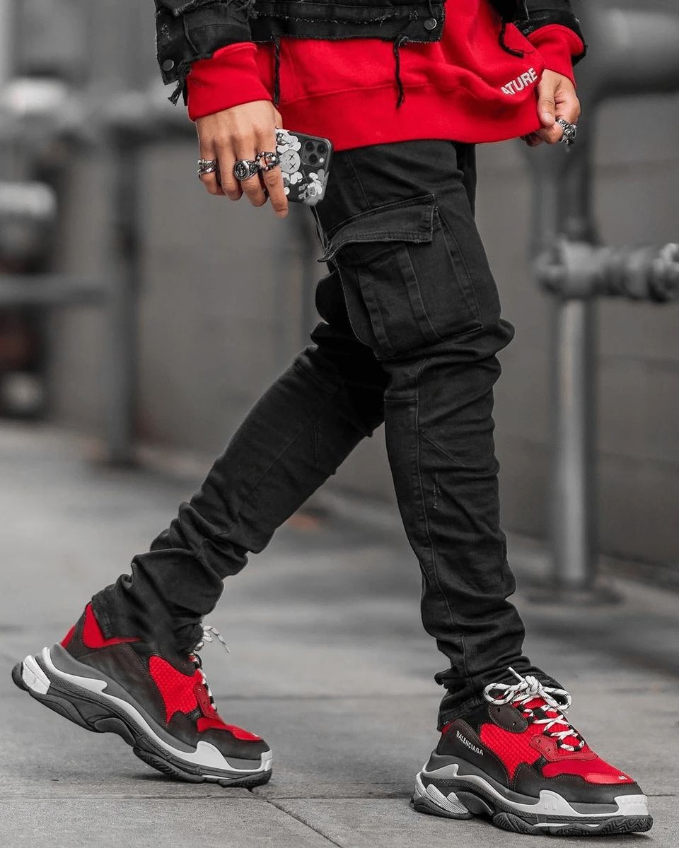 Men's Side Pocket Skinny Jeans - Black
