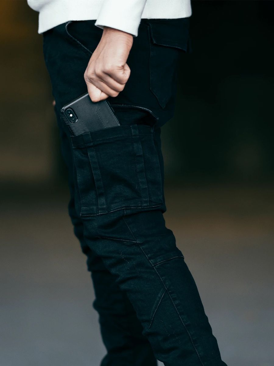 Men's Side Pocket Skinny Jeans - Black