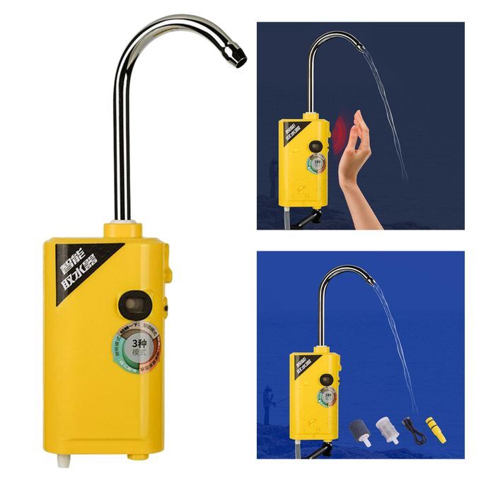 LED Portable Induction Water Absorber Rechargeable Oxygen Pump Yellow