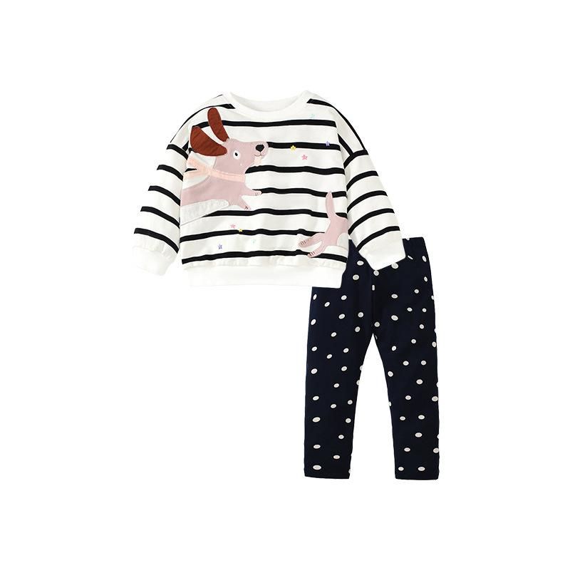 2023 Girls' Sweat Set Autumn Long Sleeve Children's Set European and American Cute