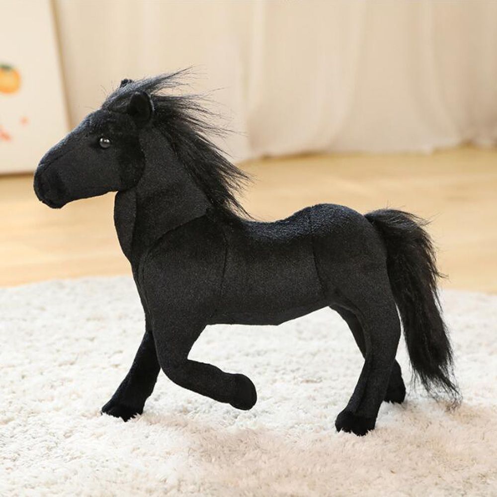 Cartoon Simulation Horse Stuffed Children Plush Toy Black