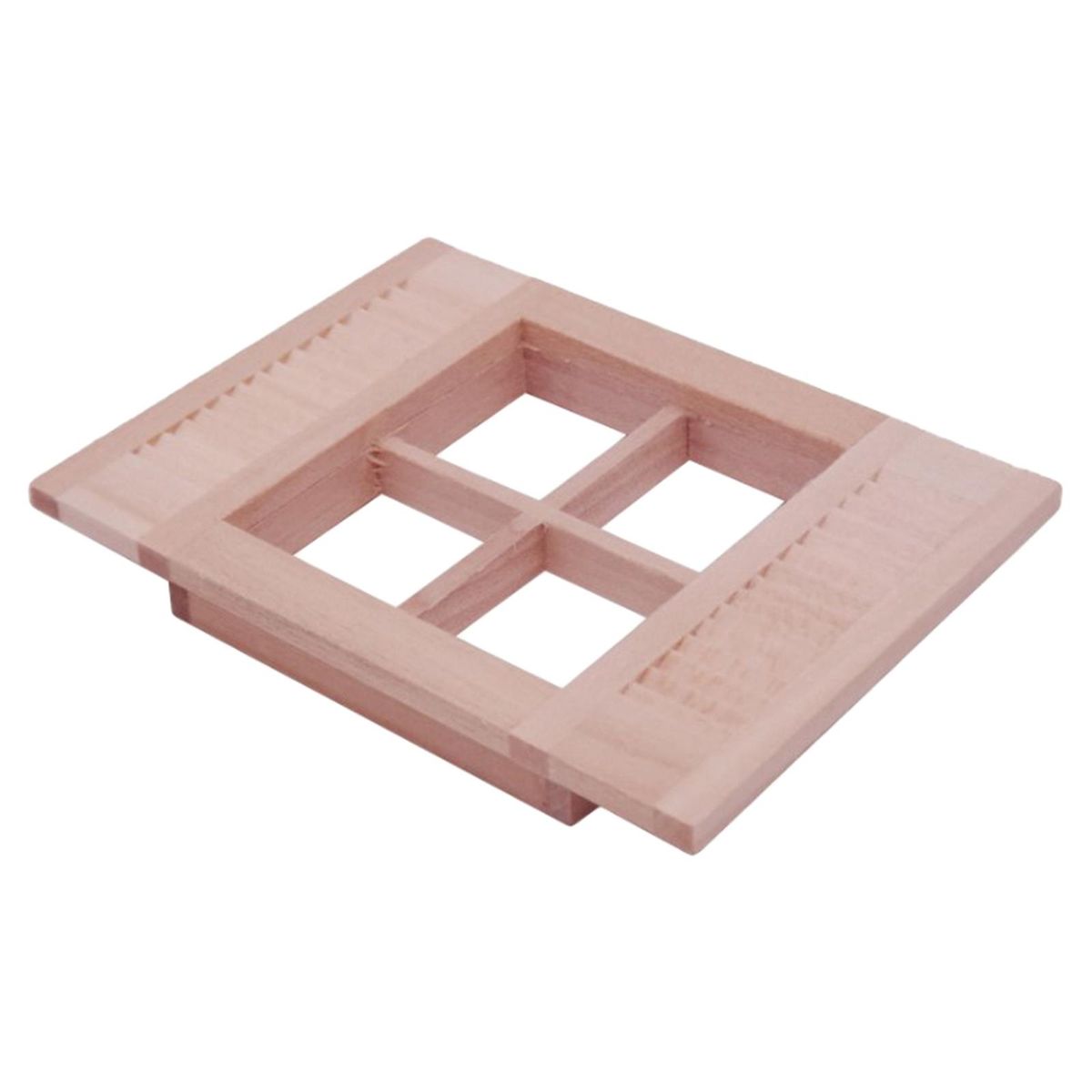 1:12 Dolls House Unpainted Birch Miniature Shutters Window