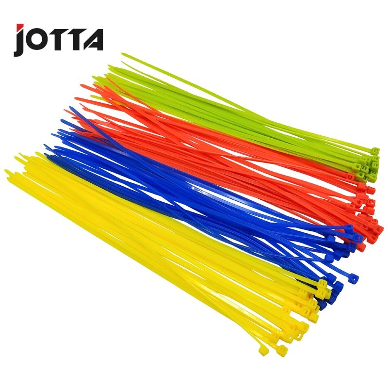 3*200mm Self-locking Nylon Cable Ties 8 Inch 100pcs 12 Color Plastic Zip Tie Binding Wrap Straps