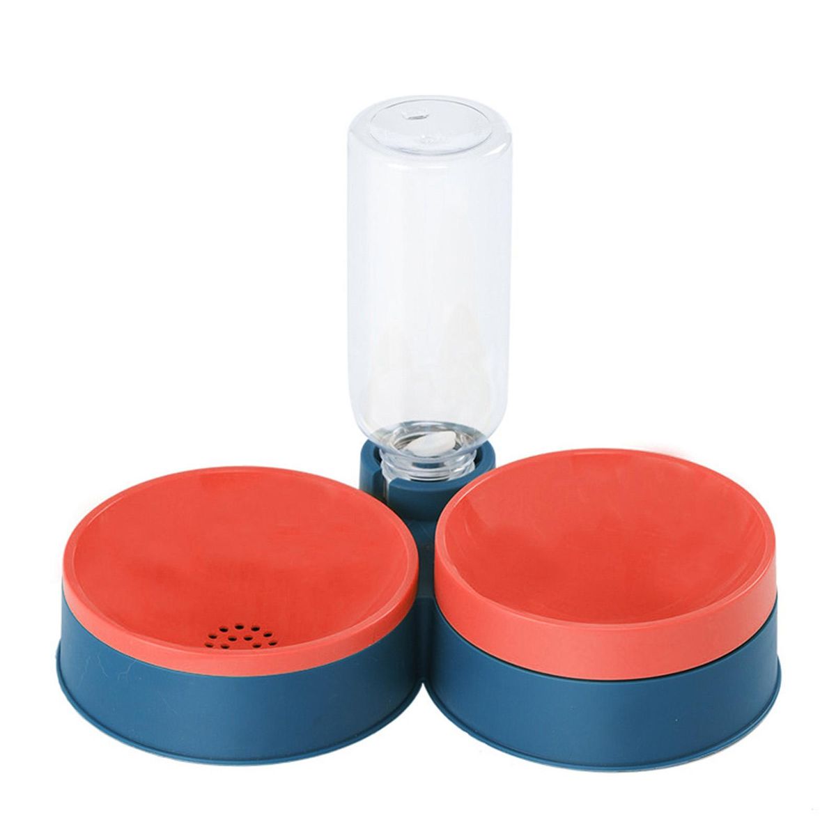 1 Set Pet Feeder Bowl Cat Dog Double Bowls Pet Food Dispenser Bowls Blue