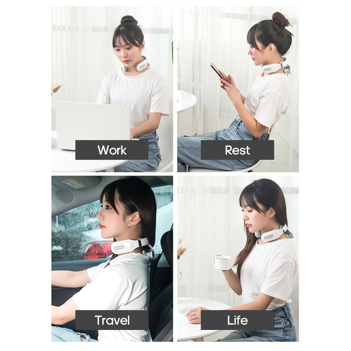 4-Head Cervical Spine Massager Strength Adjustment USB