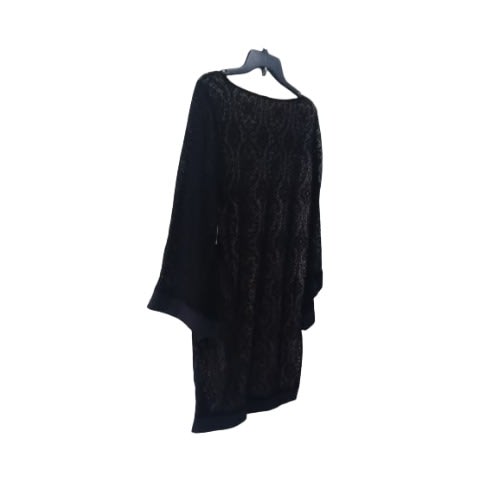 Women's Short Long Sleeve Dress  - Black