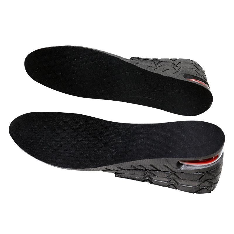 Inner heightening insole multi-layer detachable heightening insole male and female invisible inner heightening movement shock absorption heightening air cushion Black Full Cushion Four Layers 7.5CM