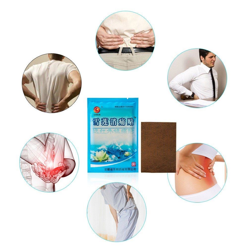 1 Pack / 8 Stickers Blue Packaging Snow Lotus Plaster Paste
