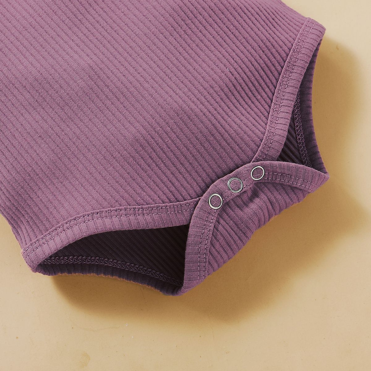 Baby Girls Summer Outfit Set Ribbed Vest With Shorts -Purple