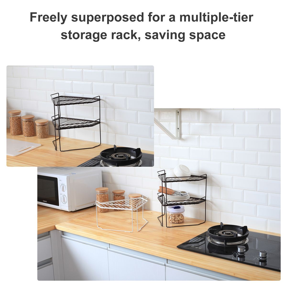 2PCS Multifunctional Kitchen Storage Rack Counter Corner