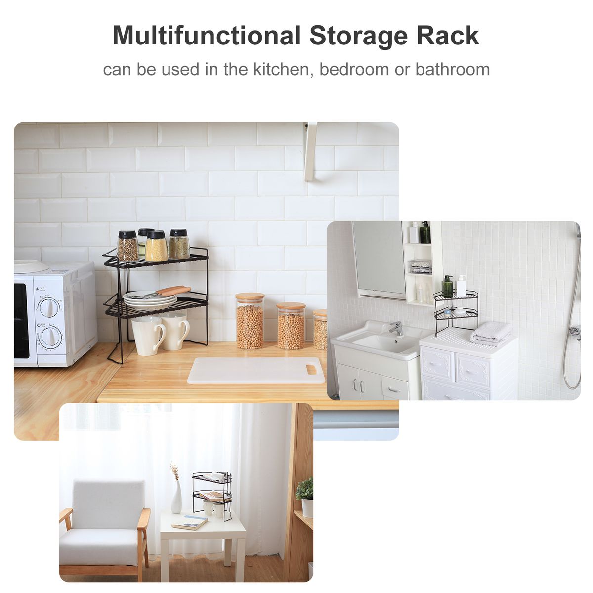 2PCS Multifunctional Kitchen Storage Rack Counter Corner