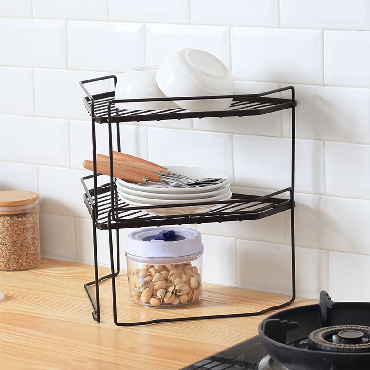 2PCS Multifunctional Kitchen Storage Rack Counter Corner