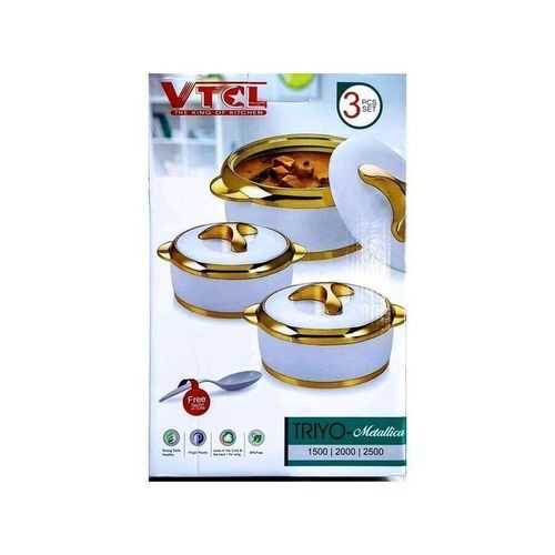 3 Pcs Royal  Luxury S/steel Inner Food Flask