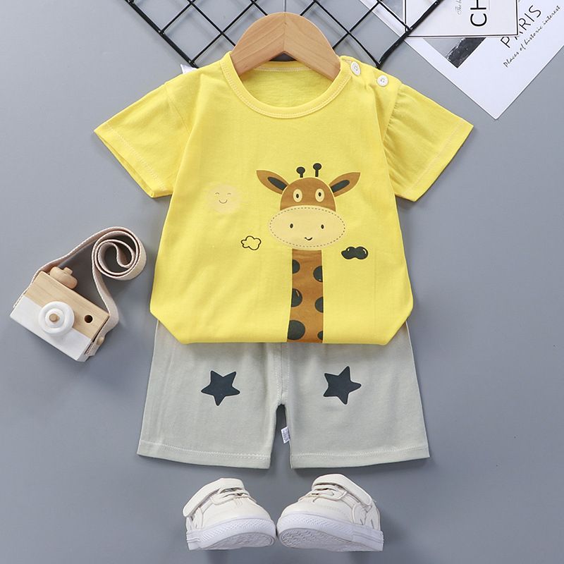 Summer Cotton Children's Short Sleeve Suit -