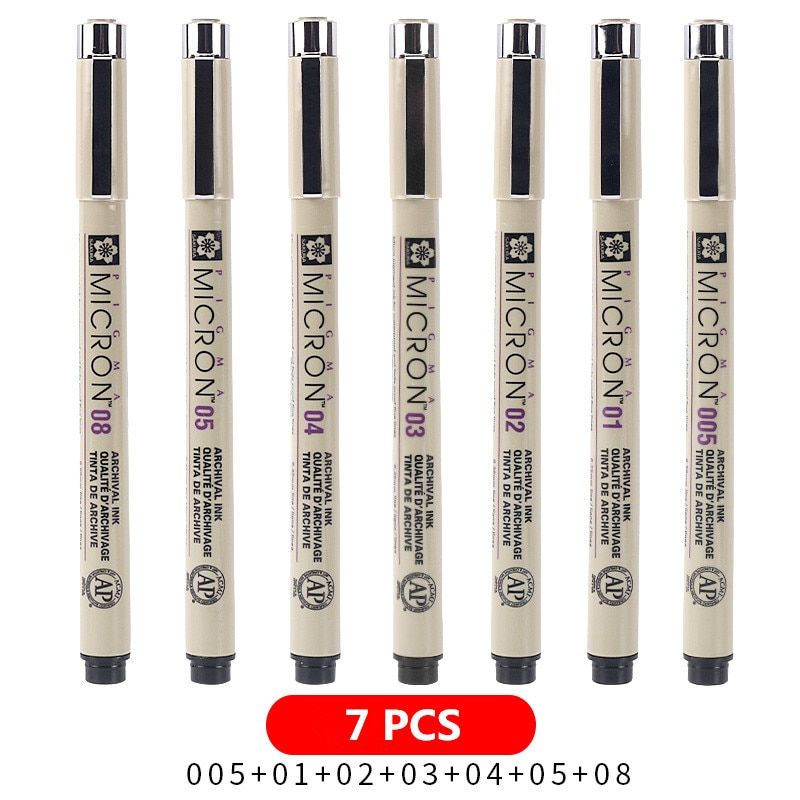 Sakura Black Pigma Micron Pen Waterproof Hand-Drawn Design