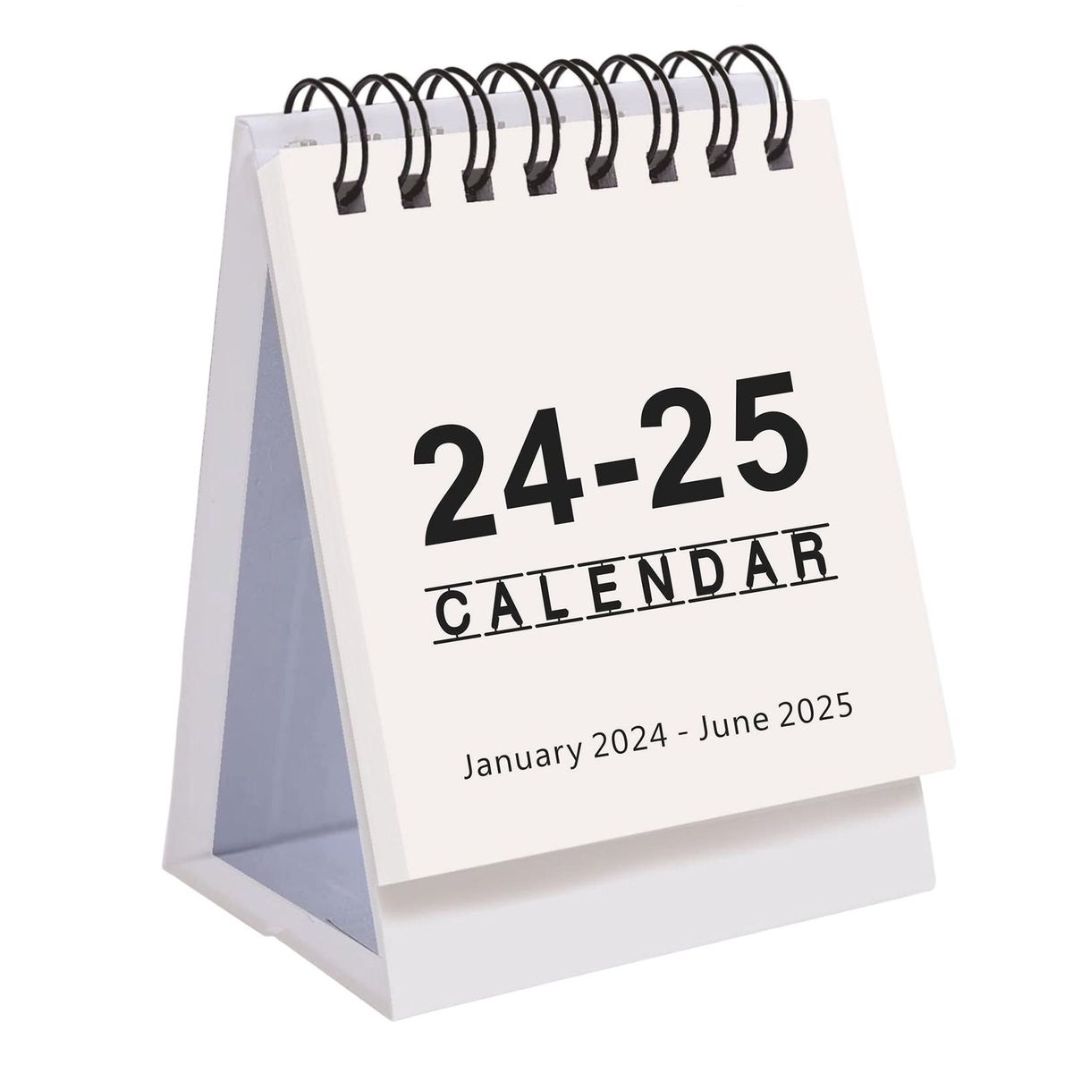 Twin-wire Binding Desk Calendar 2024-2025 Portable Twin-wire Small White