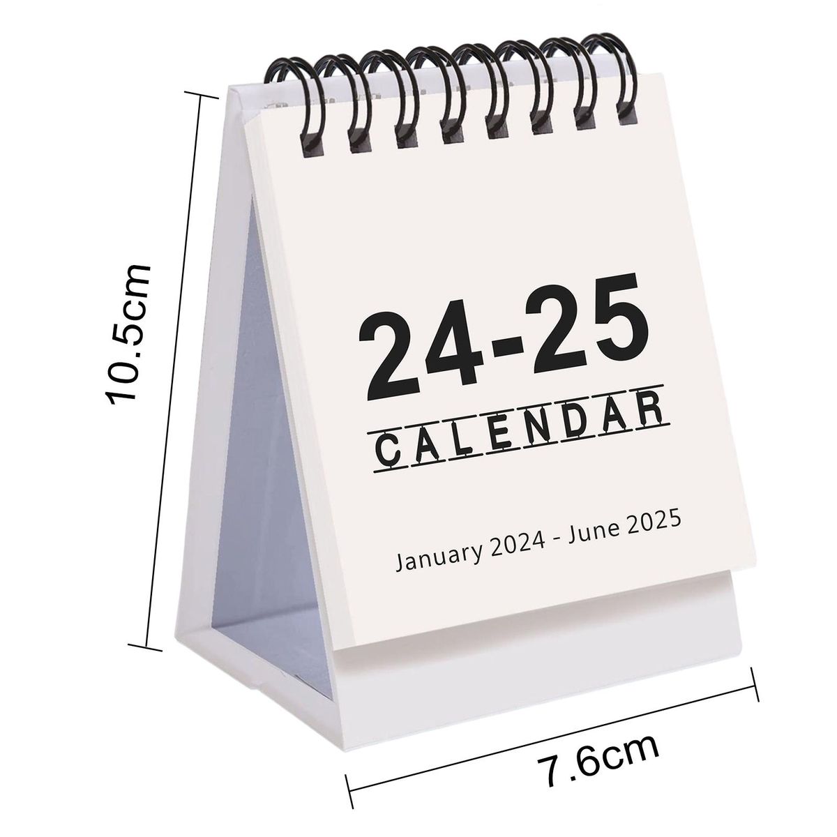 Twin-wire Binding Desk Calendar 2024-2025 Portable Twin-wire Small White