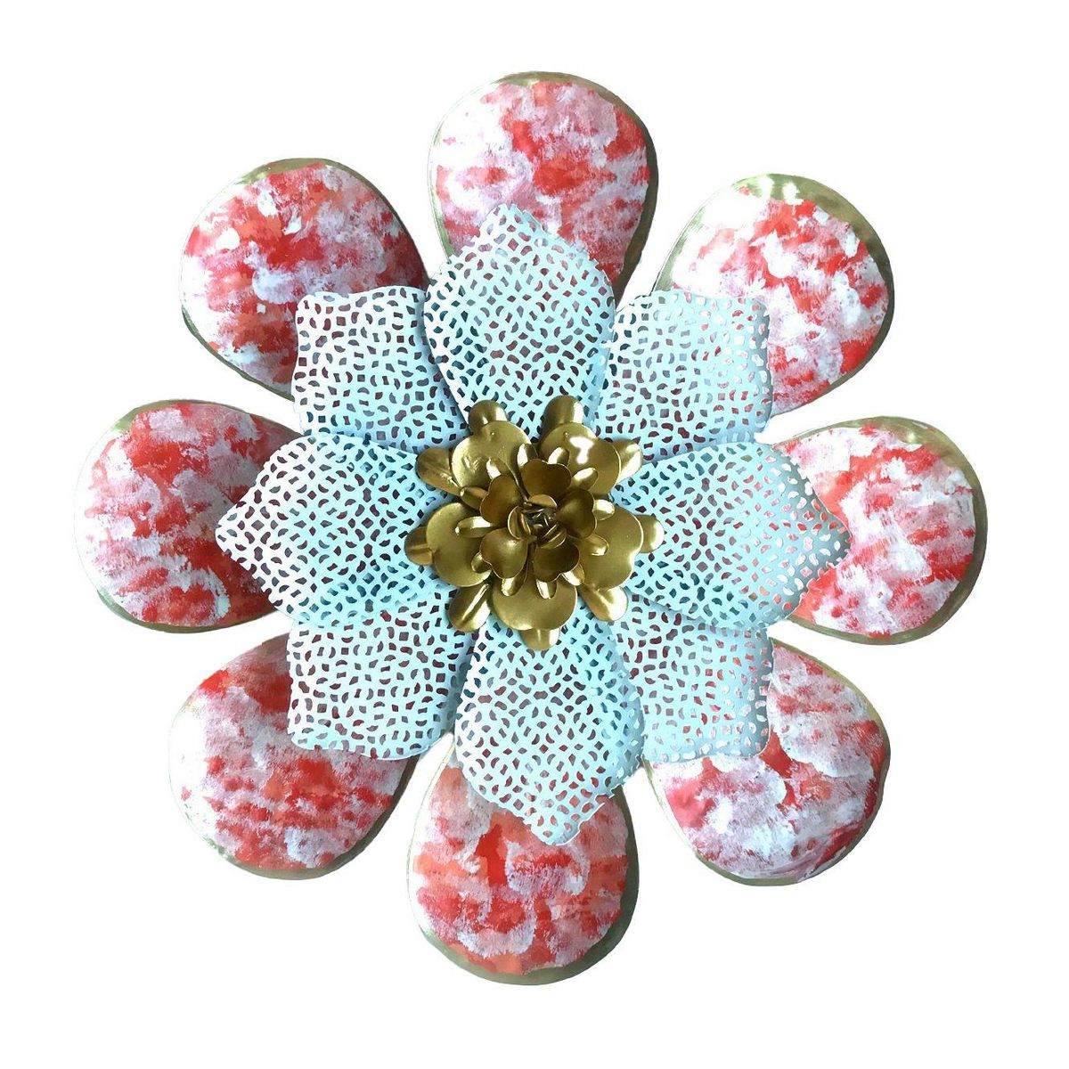 13.8 Inch Metal Flower Wall Hanging Decor for Indoor