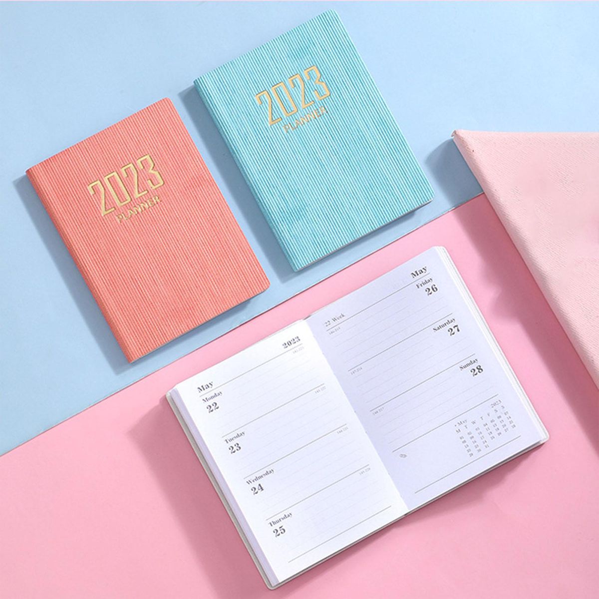 Portable A7 Notebook Planner, 2023 Daily Weekly Dark Green