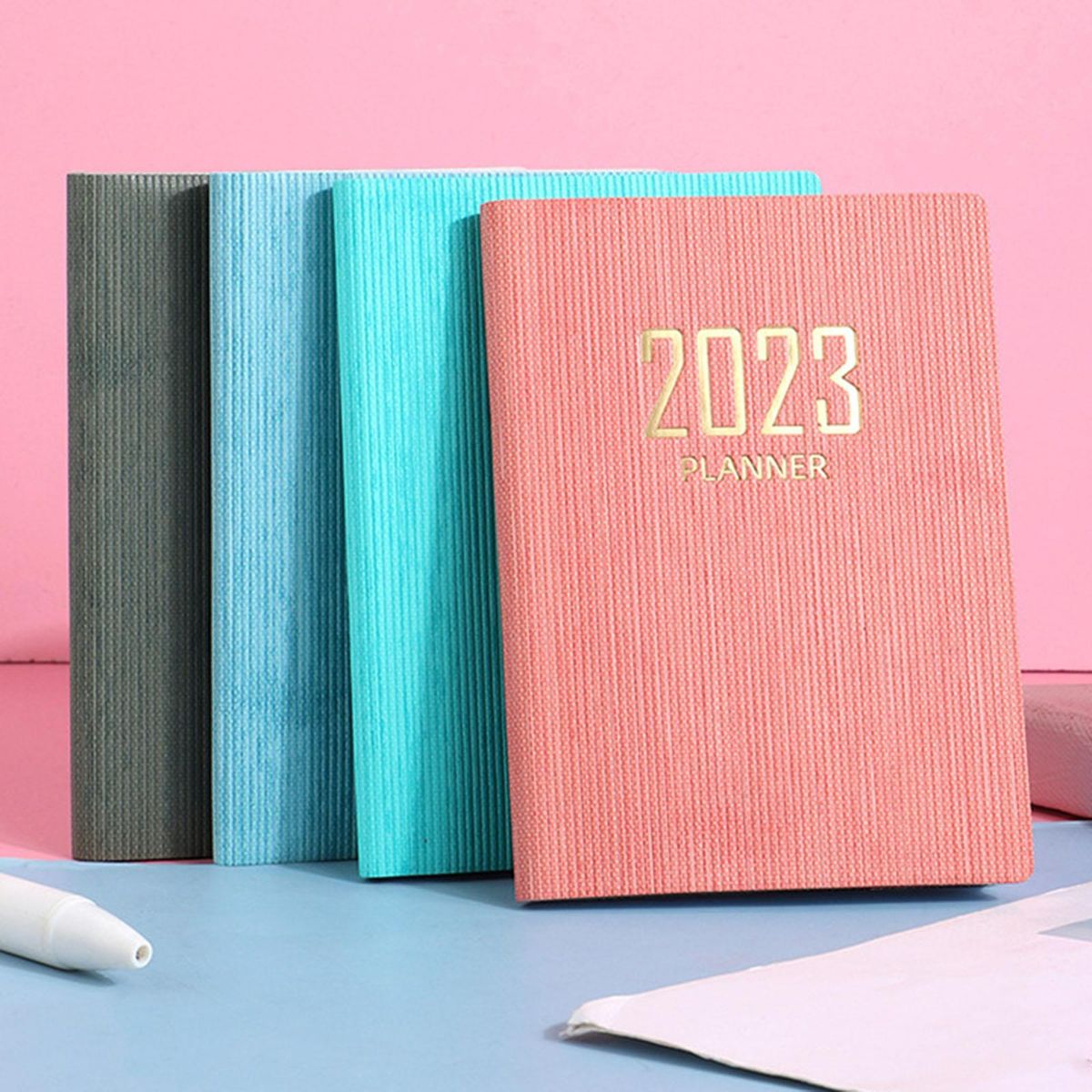 Portable A7 Notebook Planner, 2023 Daily Weekly Dark Green