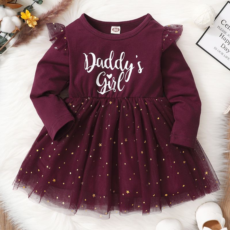 Baby Girl Festival Princess Dress Long Sleeve Sequins Tutu Skirt