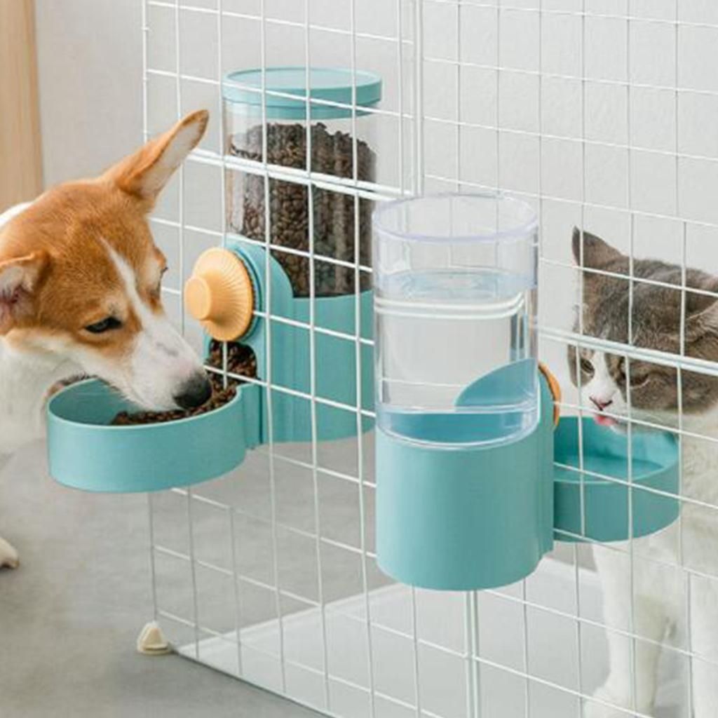 Cage Hanging Automatic Food Water Dispenser Gravity Auto Feeder Green