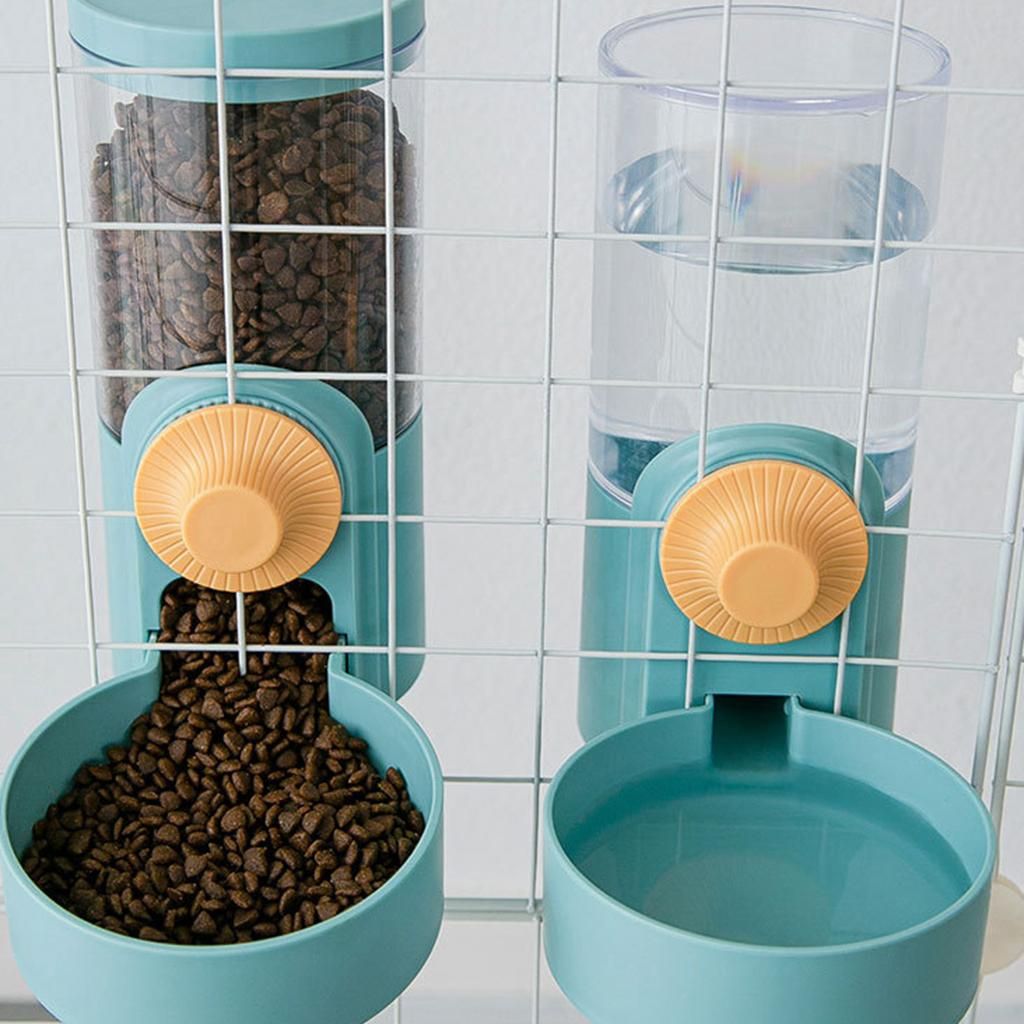 Cage Hanging Automatic Food Water Dispenser Gravity Auto Feeder Green