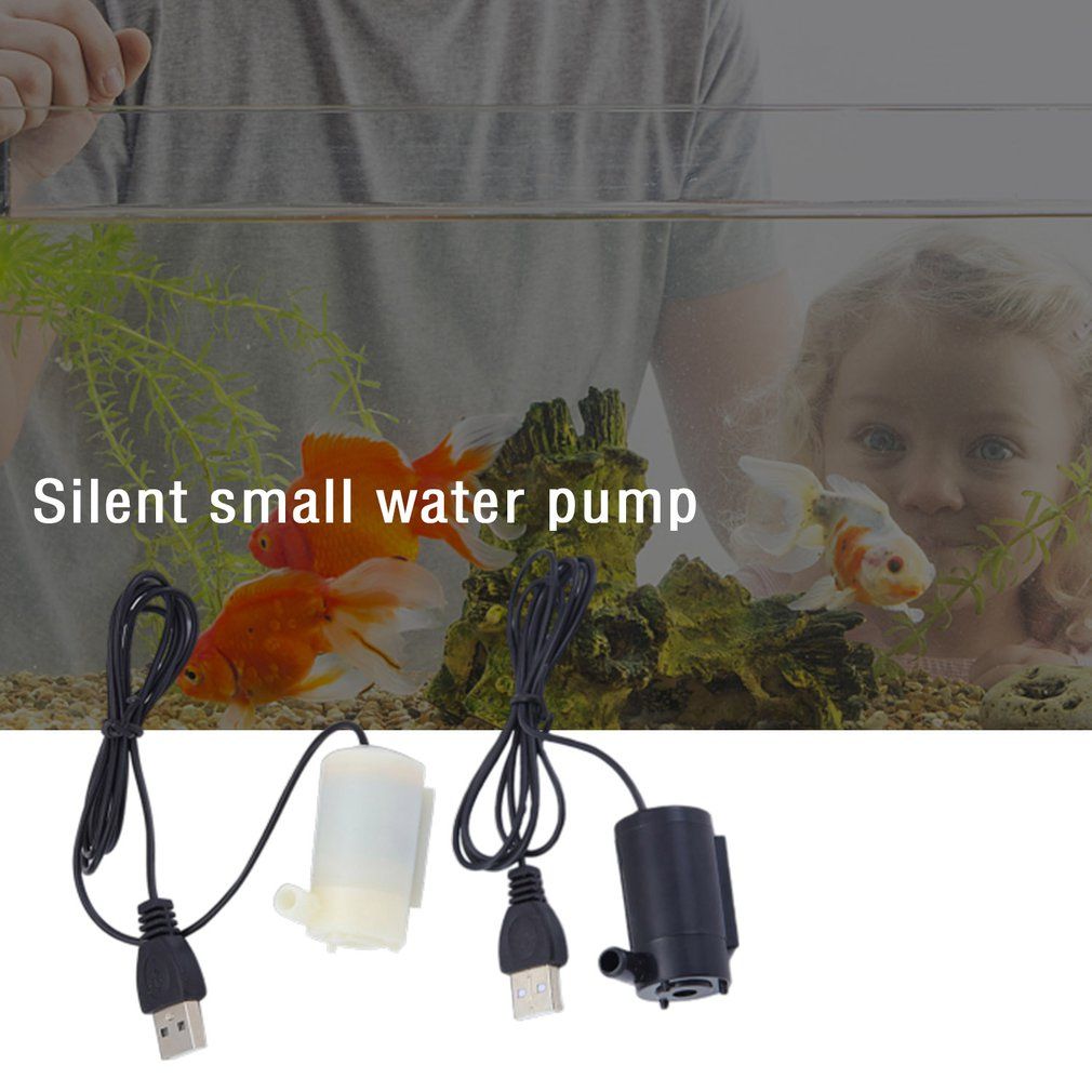 USB Powered DC Mute Small Water Pump Mini Submersible Chargeable Pump-white