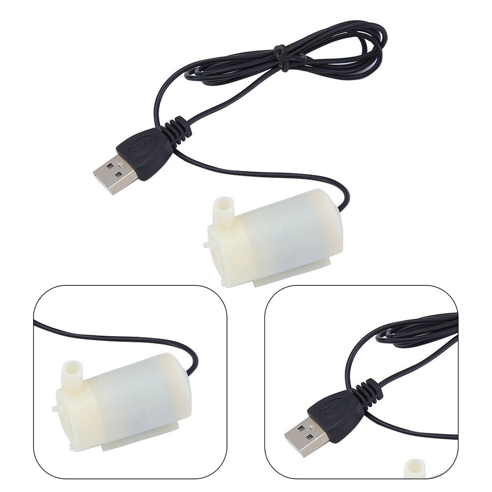 USB Powered DC Mute Small Water Pump Mini Submersible Chargeable Pump-white