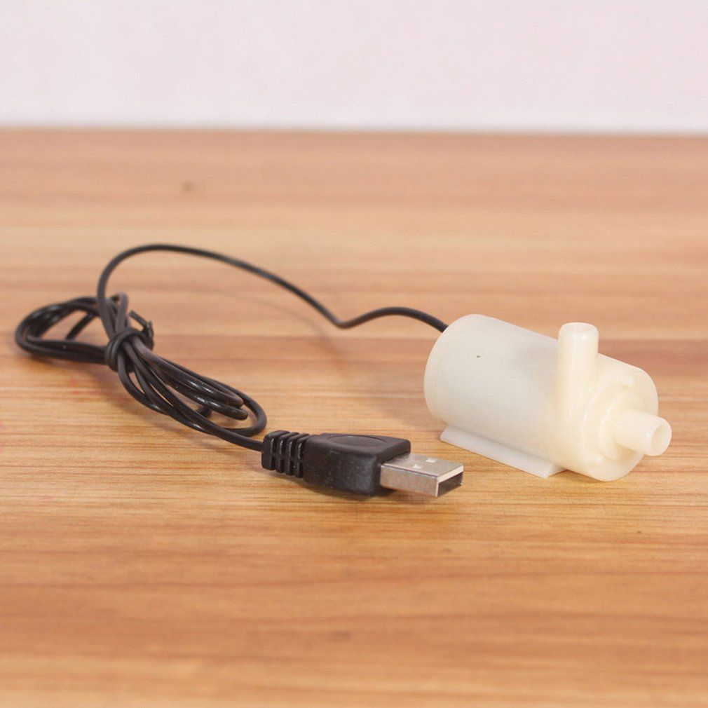 USB Powered DC Mute Small Water Pump Mini Submersible Chargeable Pump-white