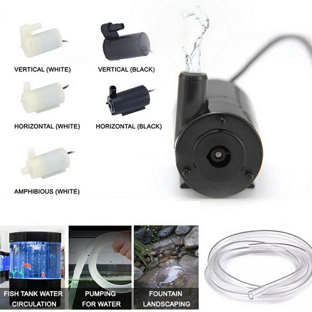 USB Powered DC Mute Small Water Pump Mini Submersible Chargeable Pump-white