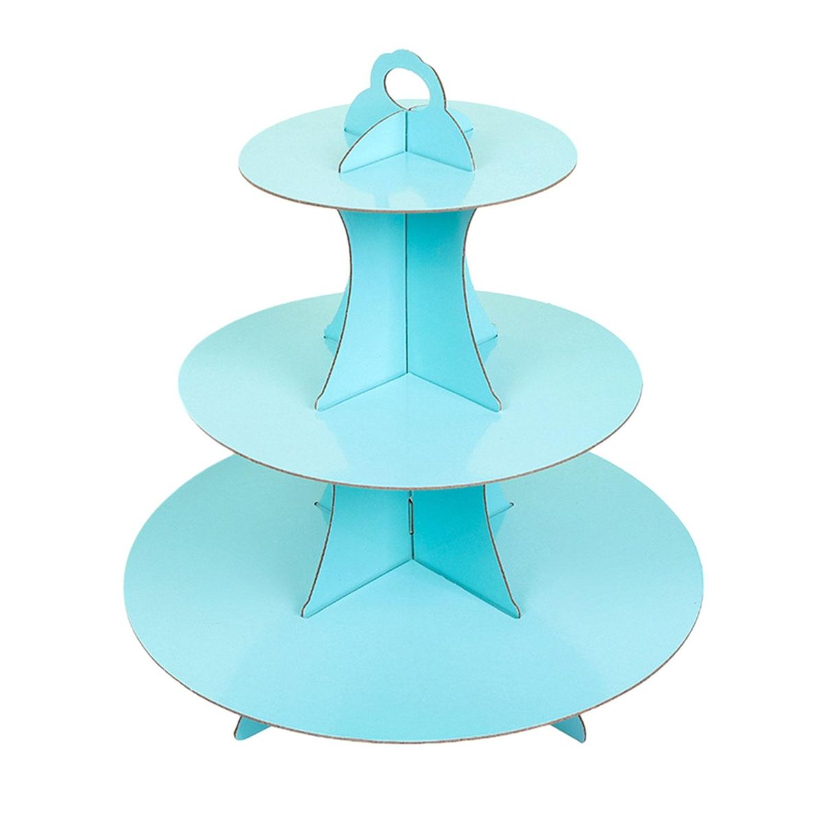 Dessert Plate Tray Tiered Cupcake Stand Birthday Cake Display Holder Blue