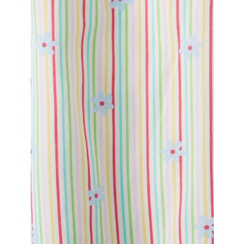 Baby Girl Stripes & Flower Flutter Sleeve Top