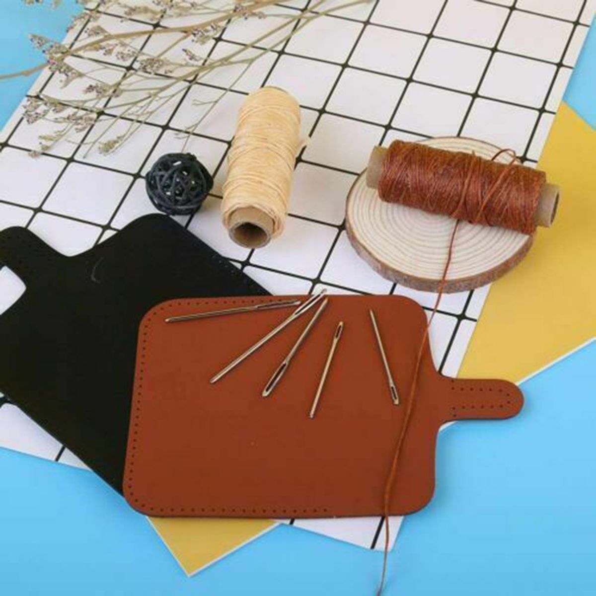 28Pcs Leather Sewing Tools Kit Awls Thimble Finger Cots