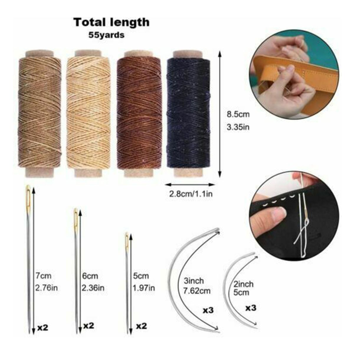 28Pcs Leather Sewing Tools Kit Awls Thimble Finger Cots