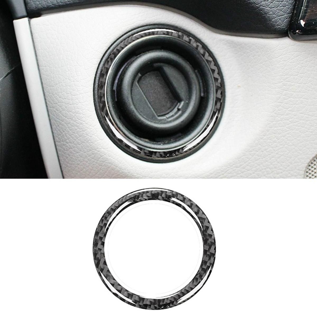 For Mercedes Benz GLK 300 350 250 2008-2015 Key Hole Ring Start Button Frame Carbon Fiber Decoration Sticker Interior
