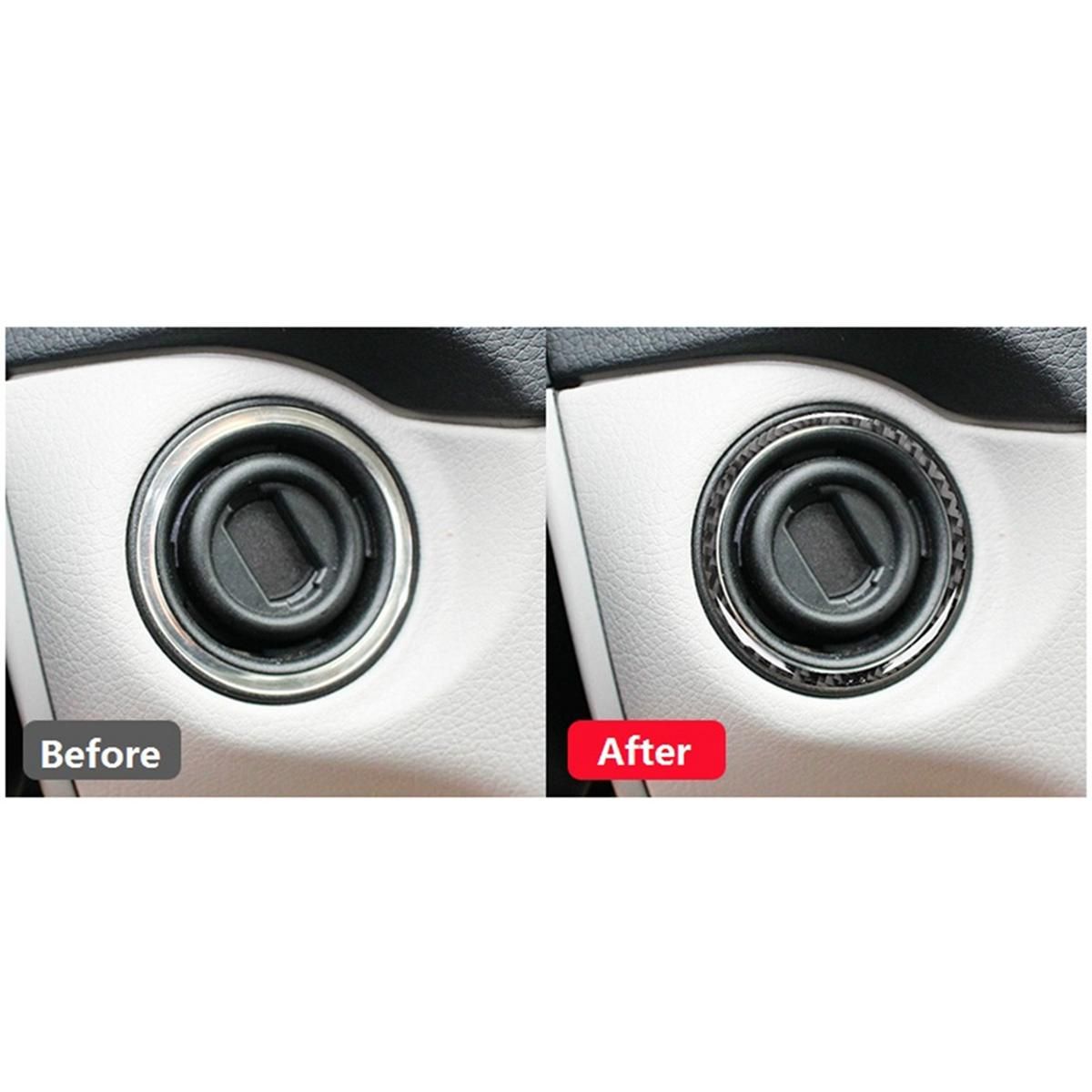 For Mercedes Benz GLK 300 350 250 2008-2015 Key Hole Ring Start Button Frame Carbon Fiber Decoration Sticker Interior