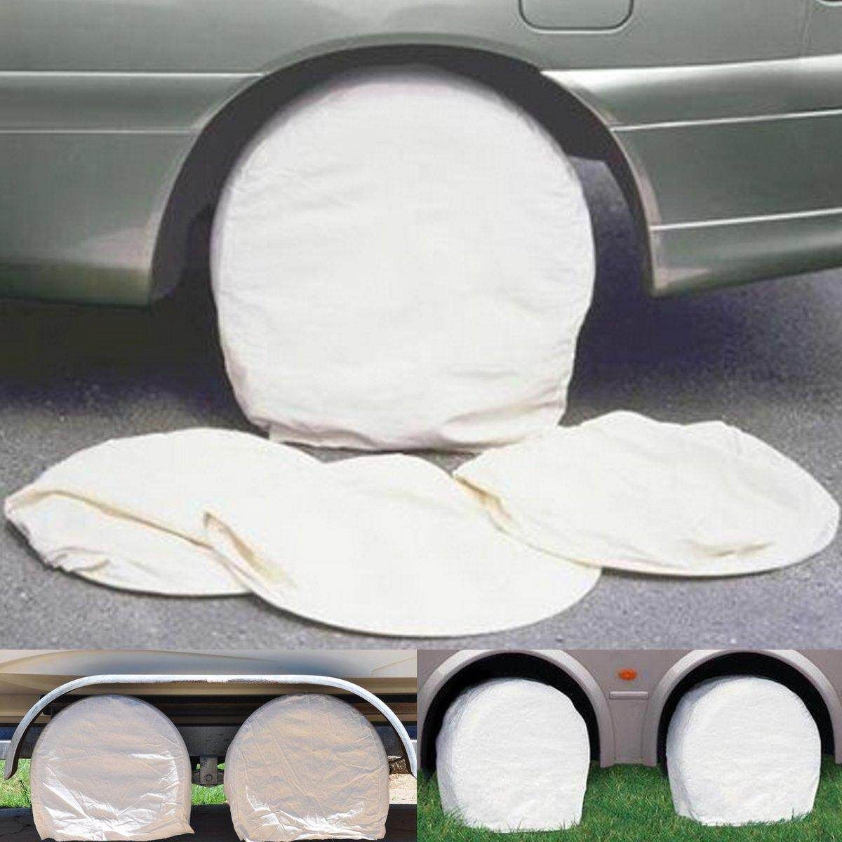 4Pcs Canvas Wheel Tire Protect Covers Set Trailer Truck Car 32'' Diameter