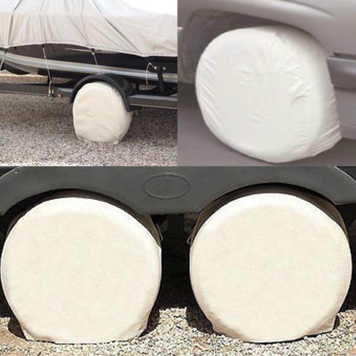 4Pcs Canvas Wheel Tire Protect Covers Set Trailer Truck Car 32'' Diameter