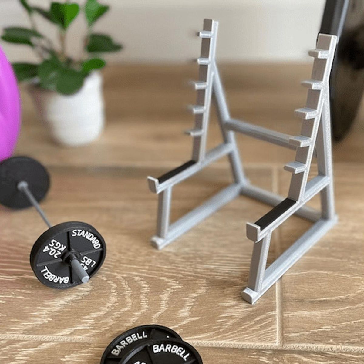 Mini Squat Rack Pen Holder Desk Display Decoration  Only