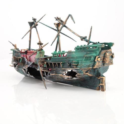 Broken Boat Ship Shape Separated Sunken Shipwreck Floating Wreck For Aquarium Decoration Fish Tank Ornaments Home Decor